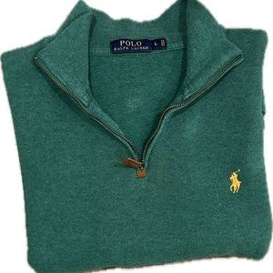 Polo RALPH LAUREN Men's Size LG Pullover sweater Hunter Green Estate-Rib